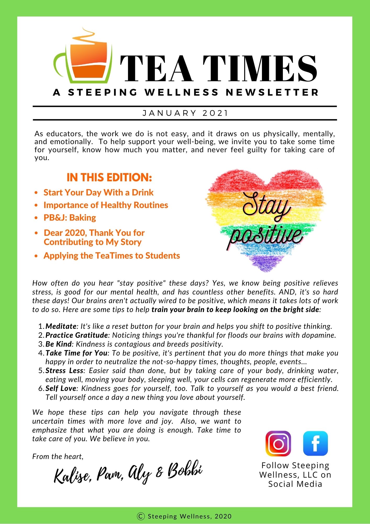 TeaTimes January 2021 | Steeping Wellness